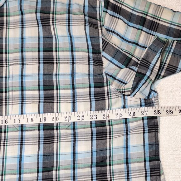 Schmidt Workwear Shirt Mens 2XL Blue Brown Plaid Long Sleeve Button Down - Picture 3 of 7